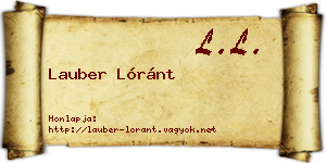 Lauber Lóránt névjegykártya